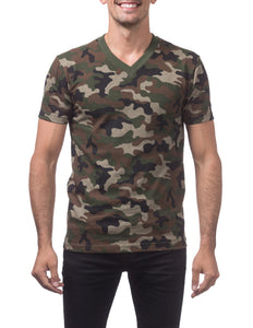 29 GREEN CAMO V-NECK S/S