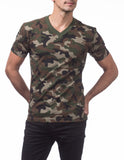 29 GREEN CAMO V-NECK S/S